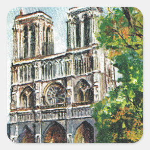 Frankrijk, Notre Dame de Paris Vierkante Sticker