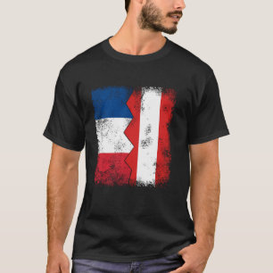Frankrijk Oostenrijk vlaggen half Oostenrijkse Fra T-shirt