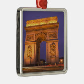 Frankrijk, Parijs, Arc de Triomphe bij schemering. Metalen Ornament (Rechts)
