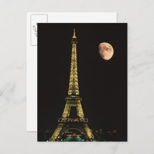 Frankrijk, Parijs. Eiffel Tower at night Briefkaart (Voorkant / Achterkant)
