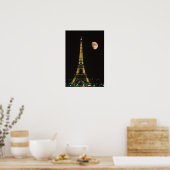 Frankrijk, Parijs. Eiffel Tower at night Poster (Keuken)