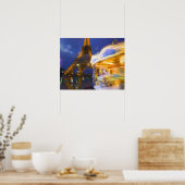 Frankrijk, Parijs. Eiffeltoren in schemermist en Poster (Keuken)