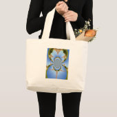 Frankrijk Parijs Eiffeltoren Kaleidoscoop Blauw Mo Grote Tote Bag (Voorkant (product))