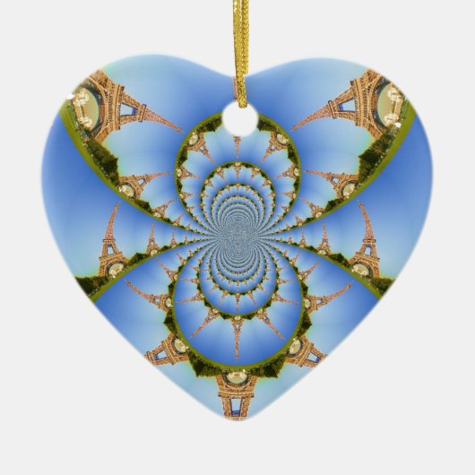 Frankrijk Parijs Eiffeltoren Kaleidoscoop Blauw Mo Keramisch Ornament (Voorkant)