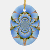 Frankrijk Parijs Eiffeltoren Kaleidoscoop Blauw Mo Keramisch Ornament (Voorkant)