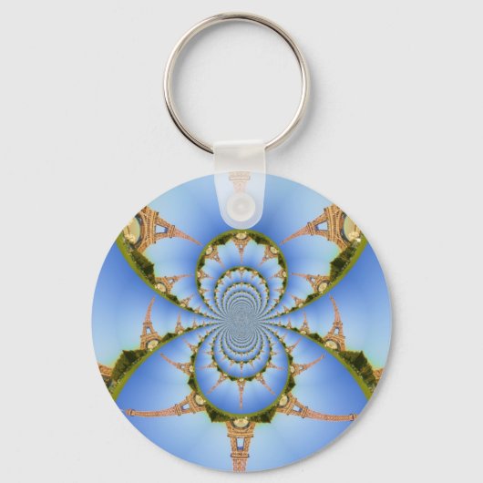 Frankrijk Parijs Eiffeltoren Kaleidoscoop Blauw Mo Sleutelhanger (Voorkant)