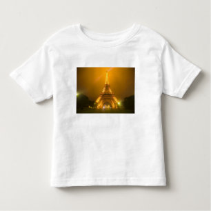 Frankrijk, Parijs. Eiffeltoren verlicht op 3 Kinder Shirts