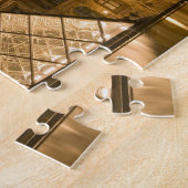 Frankrijk, Parijs. Het Louvre bij schemering. Kred Legpuzzel (Zijkant)