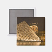 Frankrijk, Parijs. Het Louvre bij schemering. Kred Magneet (Voorkant / Achterkant)