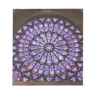 Frankrijk, Parijs. Interieurdetail van glas-in-loo Notitieblok