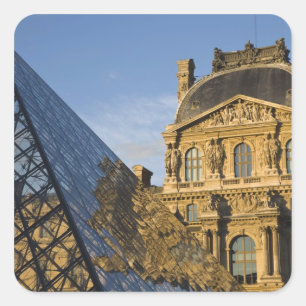 Frankrijk, Parijs, Louvre Museum en de Piramide, Vierkante Sticker
