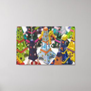 Frankrijk, Parijs, miniatuur Eiffeltorens Canvas Afdruk