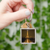 Frankrijk, Parijs. Nachtmaal uitzicht Eiffeltoren Sleutelhanger (Hand)