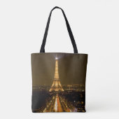 Frankrijk, Parijs. Nachtmaal uitzicht Eiffeltoren Tote Bag (Achterkant)