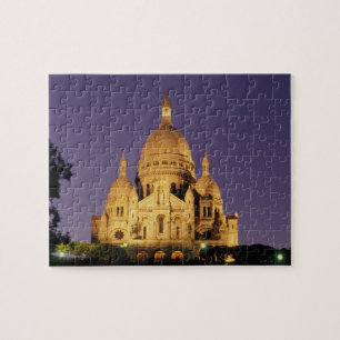 Frankrijk, Parijs, Sacré-Coeur bij schemering. Legpuzzel