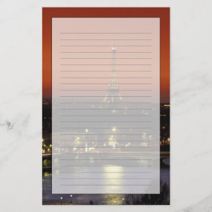 Frankrijk, Parijs Zonsondergang uitzicht op Eiffel Briefpapier