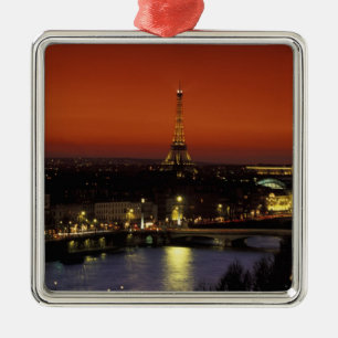 Frankrijk, Parijs Zonsondergang uitzicht op Eiffel Metalen Ornament
