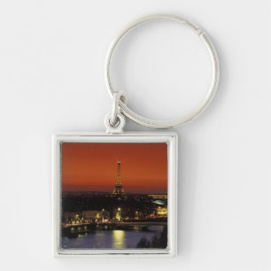 Frankrijk, Parijs Zonsondergang uitzicht op Eiffel Sleutelhanger