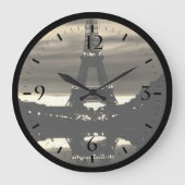  Frankrijk Paris Eiffeltoren reflectie Groot Grote Klok (Voorkant)