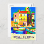 Frankrijk per trein vintage briefkaart (Voorkant / Achterkant)