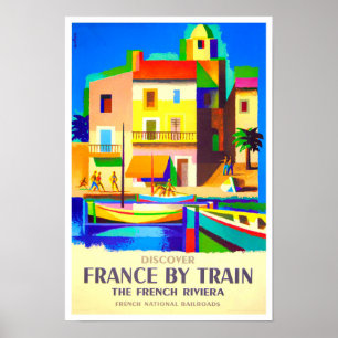 Frankrijk per trein vintage poster