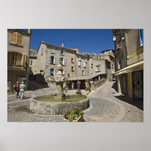 Frankrijk, Provence, Valensole. Toeristen explorer Poster