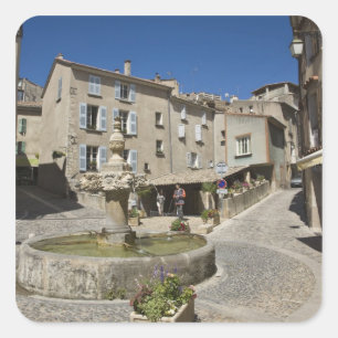Frankrijk, Provence, Valensole. Toeristen explorer Vierkante Sticker