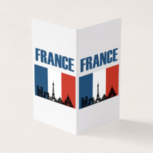 Frankrijk Reizen - Parijs Stad Silhouet Franse Vla Kaart