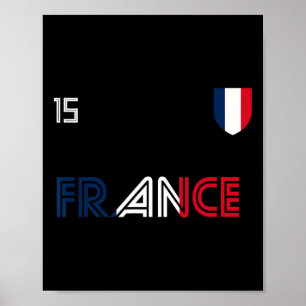 Frankrijk Retro Voetbal Franse Vlag Poster