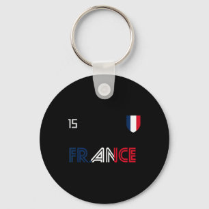 Frankrijk Retro Voetbal Franse Vlag  Sleutelhanger