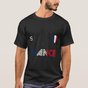 Frankrijk Retro Voetbal Franse Vlag T-shirt