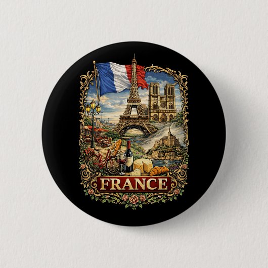 Frankrijk Ronde Button 5,7 Cm (Voorkant)