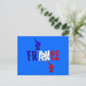Frankrijk schaatsers ijsbaan geschenken briefkaart (Staand voorkant)