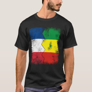 Frankrijk Senegal vlaggen half Senegalese Franse w T-shirt