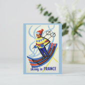 Frankrijk Ski Frans Reizen Briefkaart (Staand voorkant)