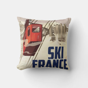 Frankrijk Skien vintage reisposter. Kussen