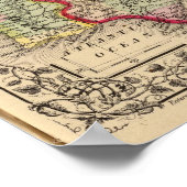 Frankrijk, Spanje, Portugal Kaart van Mitchell Poster (Hoek)