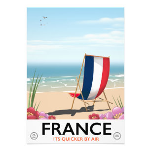 Frankrijk strand reisposter foto afdruk