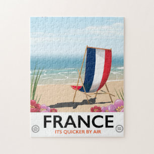Frankrijk strand reisposter legpuzzel