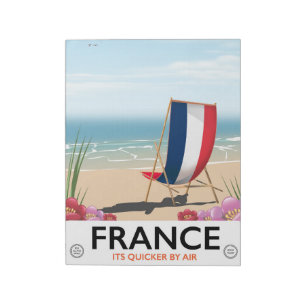 Frankrijk strand reisposter. notitieblok