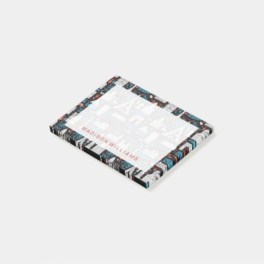 Frankrijk | Symbolen Patroon Post-it® Notes (Schuin)