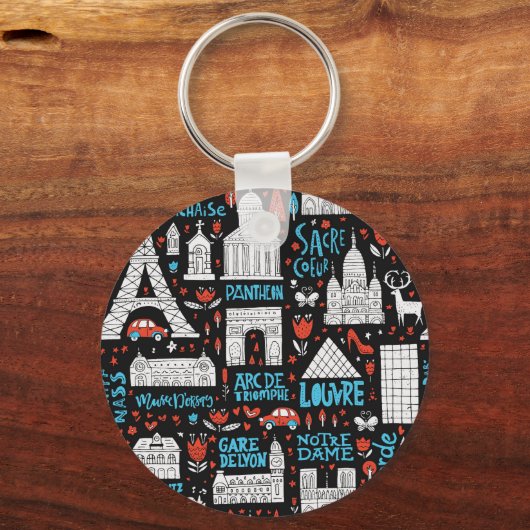 Frankrijk | Symbolen Patroon Sleutelhanger (Voorkant)