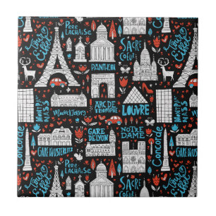 Frankrijk   Symbolen Patroon Tegeltje