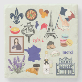 Frankrijk Symbolen Stenen Onderzetter