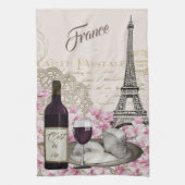 FRANKRIJK, TOUR EIFFEL, PARIJS, WIJN, FRANSE KAAS THEEDOEK (Verticaal)