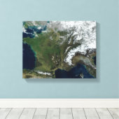 Frankrijk vanuit de ruimte canvas afdruk (Insitu (Houten vloer))