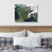 Frankrijk vanuit de ruimte canvas afdruk (Insitu (Slaapkamer))