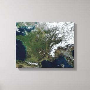 Frankrijk vanuit de ruimte canvas afdruk