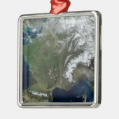 Frankrijk vanuit de ruimte metalen ornament (Links)