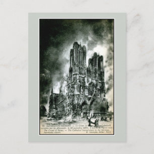 Frankrijk verbrandt de tekening van de kathedraal briefkaart